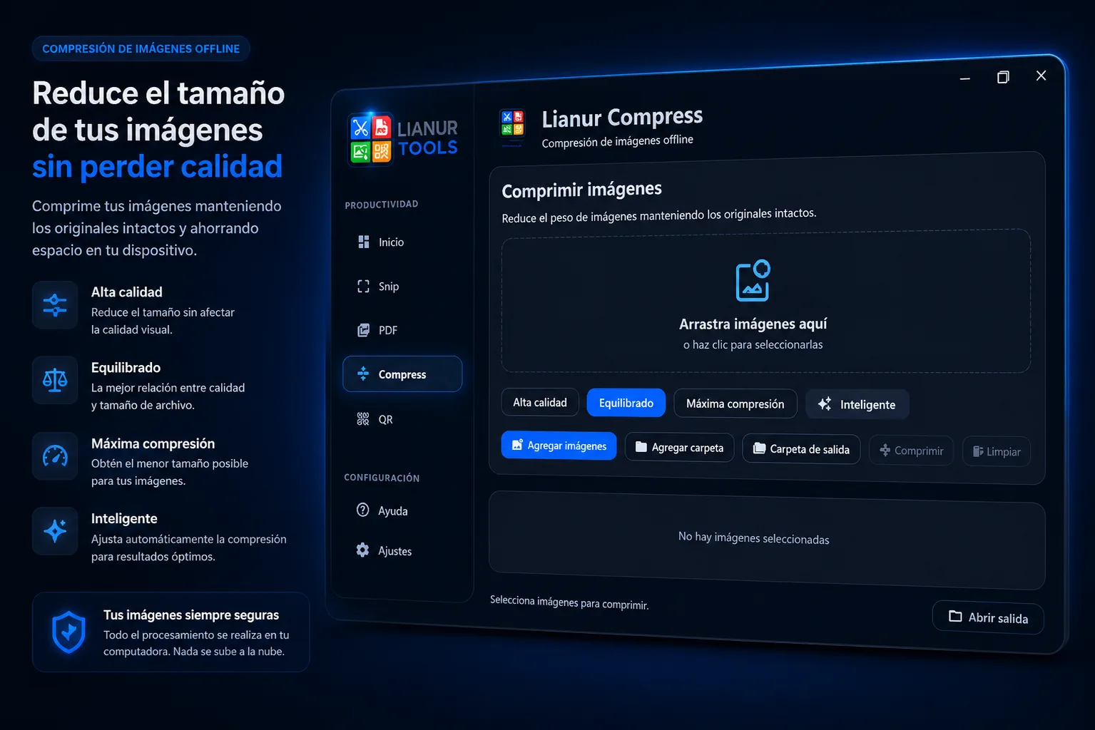 Compresor de imágenes de Lianur Tools para Windows